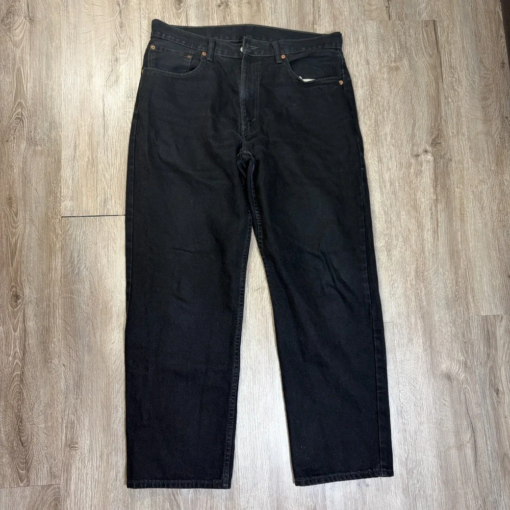 Levis 550 Mens Jeans Black 34x30 100% Cotton Relaxed Tapered Denim Pants